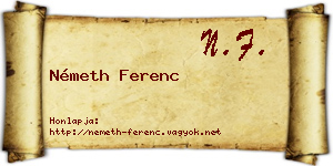 Németh Ferenc névjegykártya
